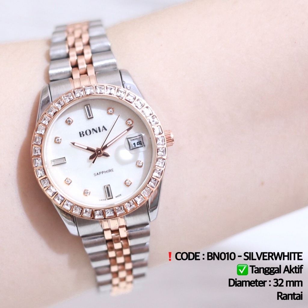 Jam tangan wanita premium tanggal aktif kaca belimbing termurah FS008