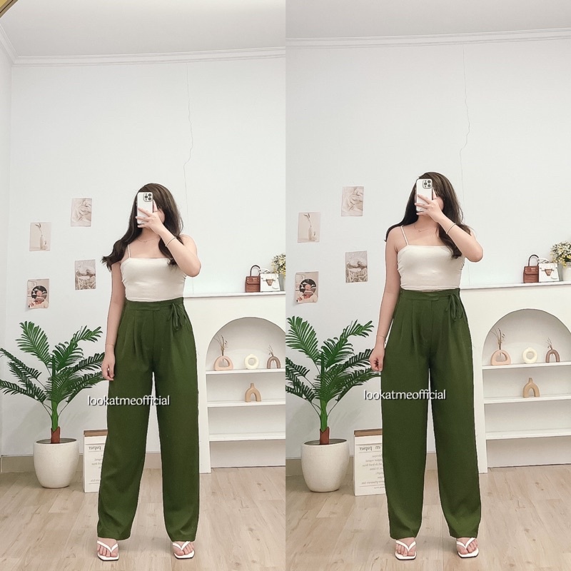 lookatmeofficial • Michaela Pants - Celana Kulot Highwaist Casual Polyester