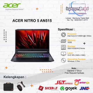 Laptop Gaming Acer NITRO 5 AN515 i5-11400H RAM 16GB SSD 512GB 15.6” FHD IPS RTX3050 4GB Win 11