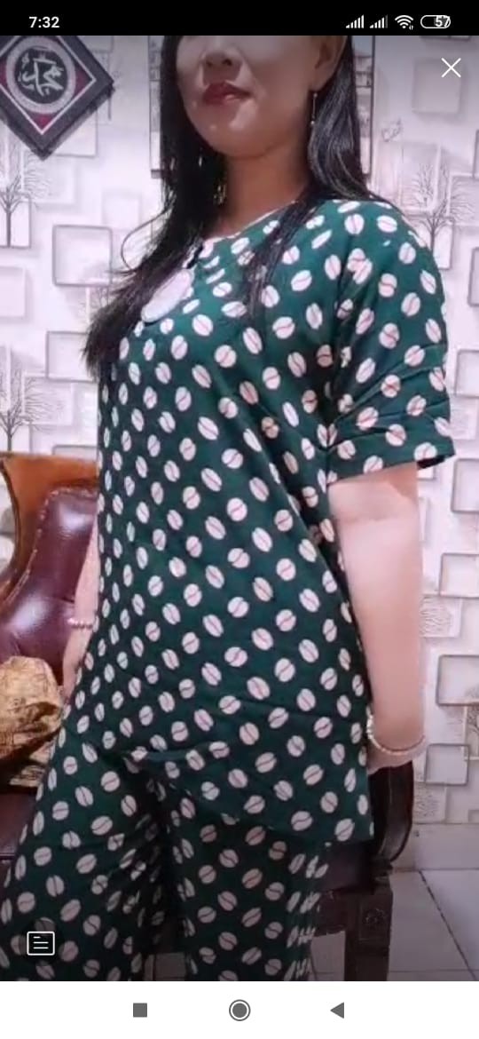 Gamis Lengan Panjang Kancing Depan Batik Pekalongan