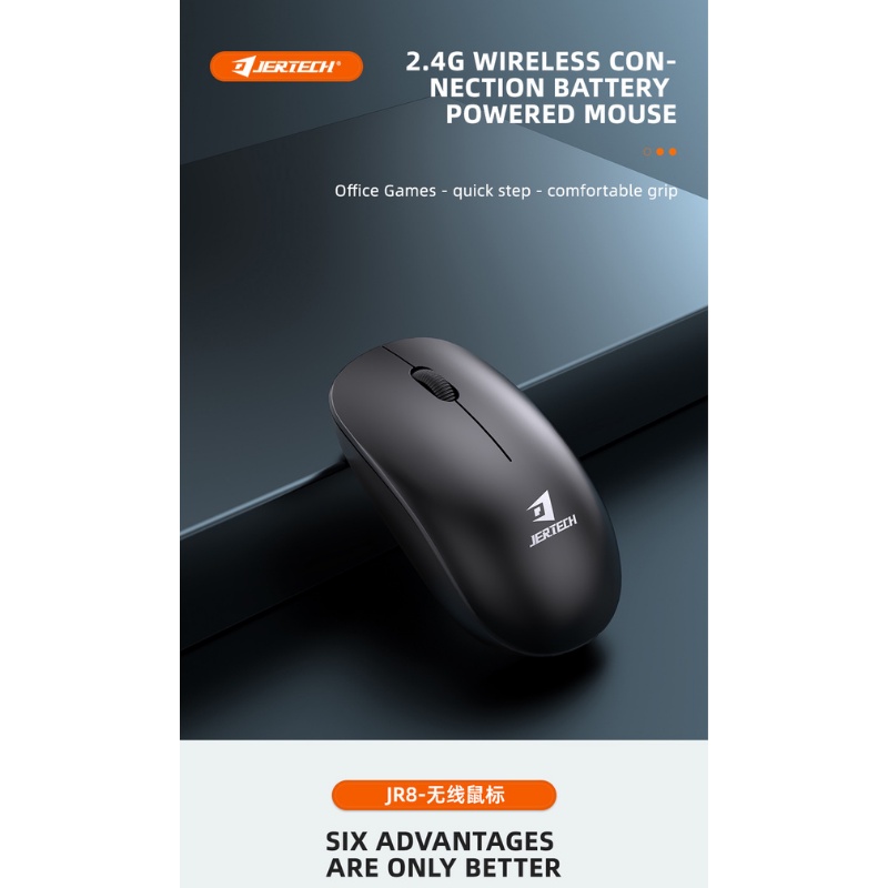 Mouse Wireless Bluetooth JR8 2.4Ghz 800-2400DPI Silent Klik - ACS