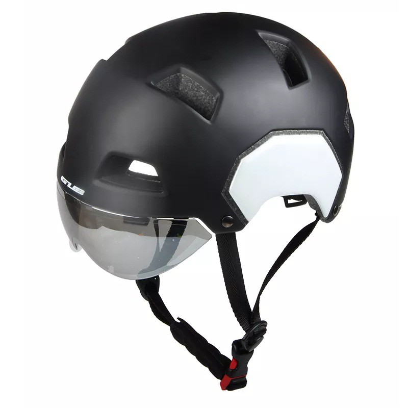 GUB V3 Pro BMX / MTB / Road Bike Helmet M + Visor BLACK - Helm Sepeda