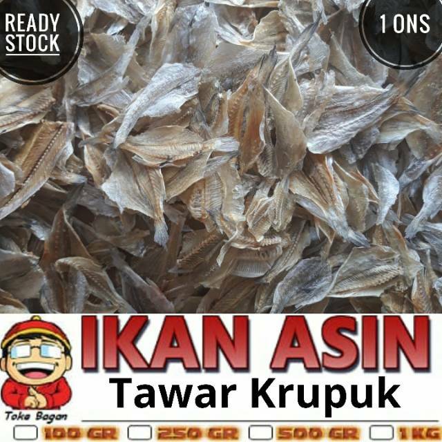 

Ikan Asin PERES TAWAR / TAWAR KRUPUK 100 gr cap TOKE BAGAN SIAPI API