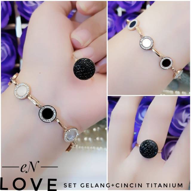 Titanium gelang dan cincin 1106h