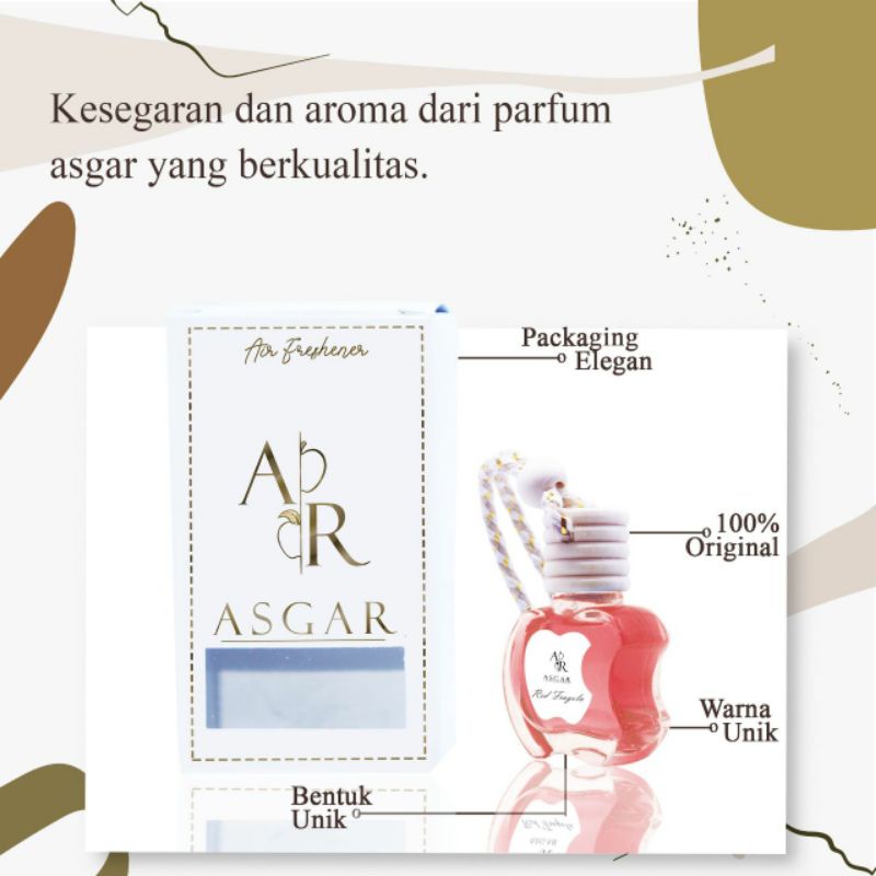 ASGAR FRESHENER parfum pengharum ruangan kamar mobil bentuk botol apel apple 10 ml parfum gantung