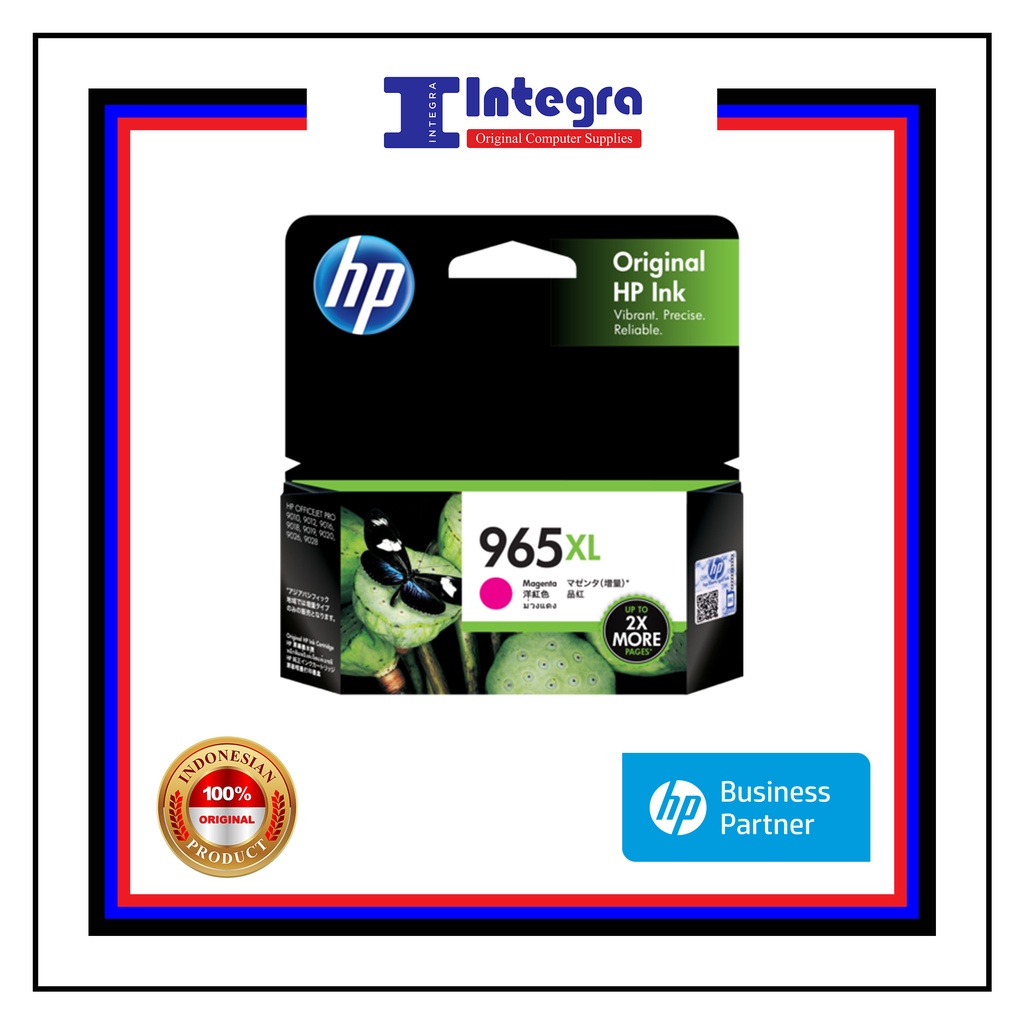 Tinta HP 1 Set 965 XL ( Bk, C, M, Y ) Original Cartridge - Printer HP Officejet 9010 &amp; 9020