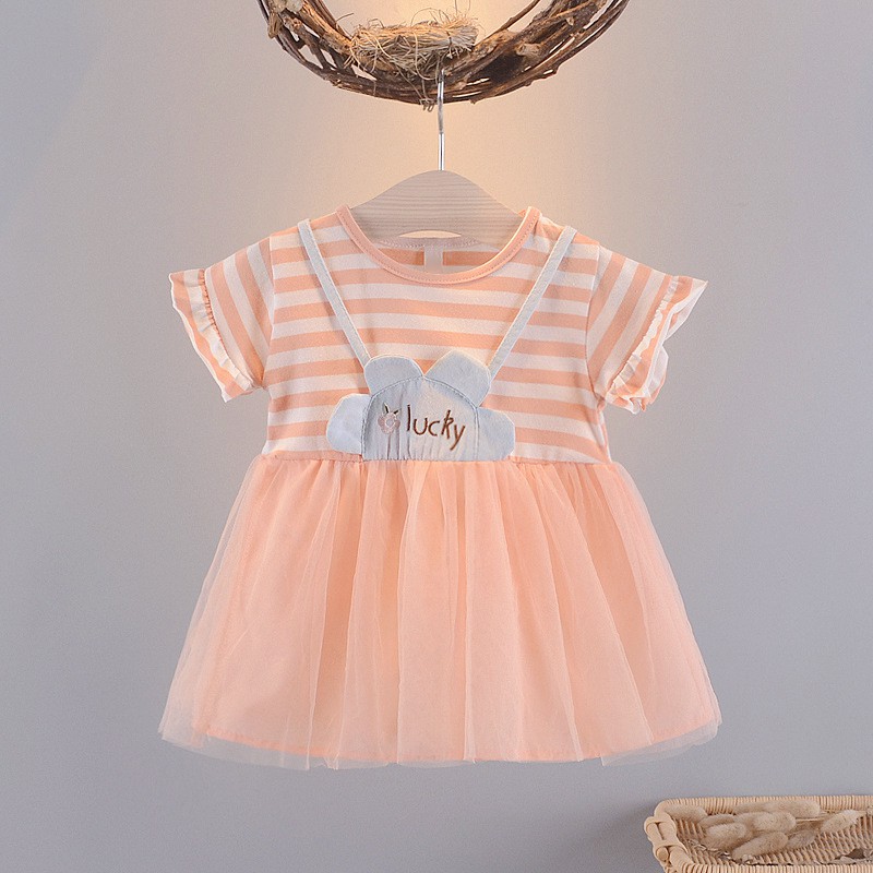 Plazababyku DRESS SALUR SLING LUCKY 2813 EBV Baju Dress Anak Perempuan Import 6 bulan - 3 tahun