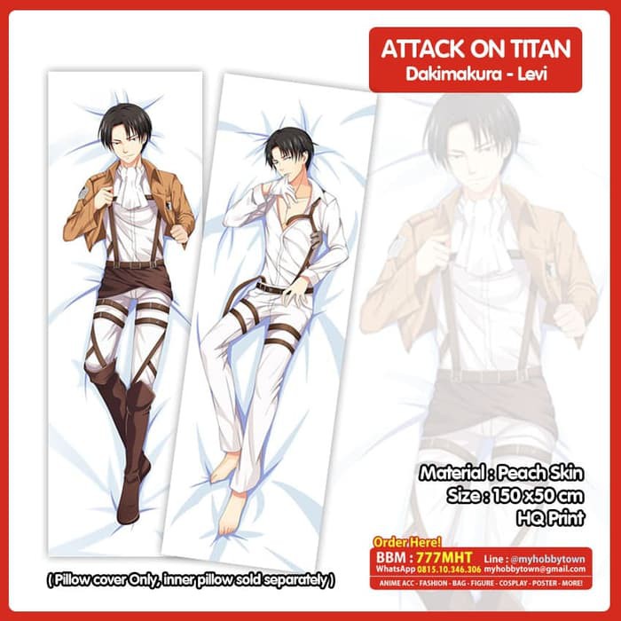 Sarung Bantal Anime Dakimakura Shingeki no Kyojin Titan : Levi