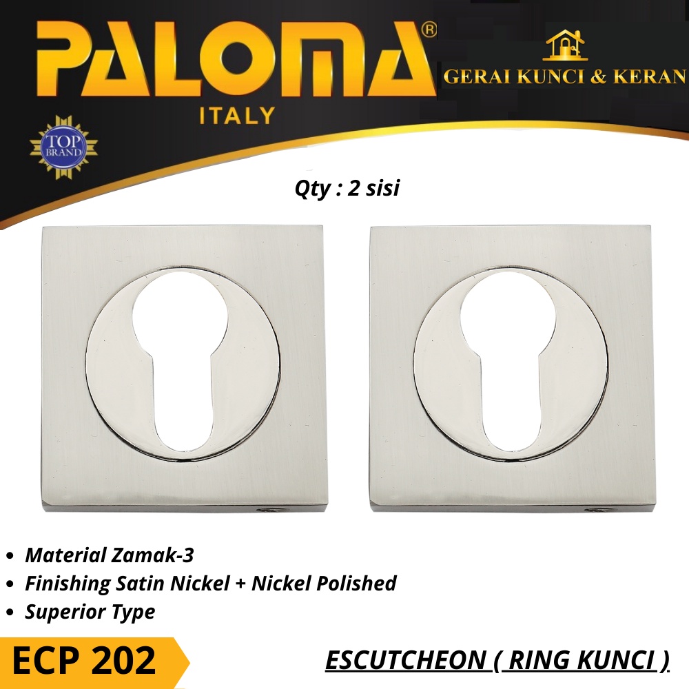 PALOMA ECP 202 RING KUNCI KOTAK ESCUTCHEON SQUARE SN+NP