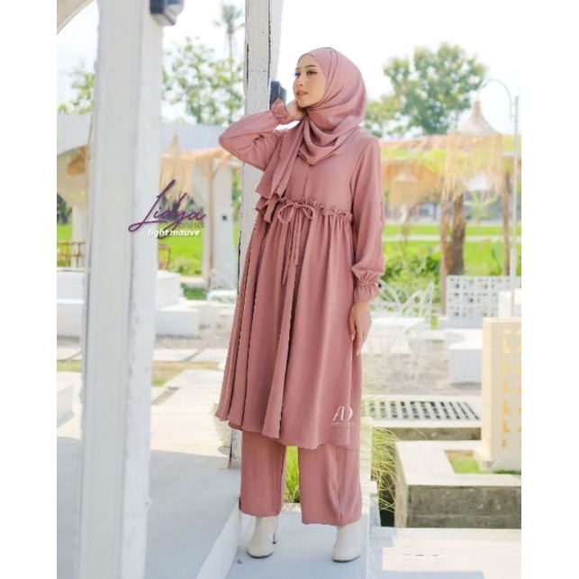 one set lidya setelan tunik dan celana baju setelan remaja