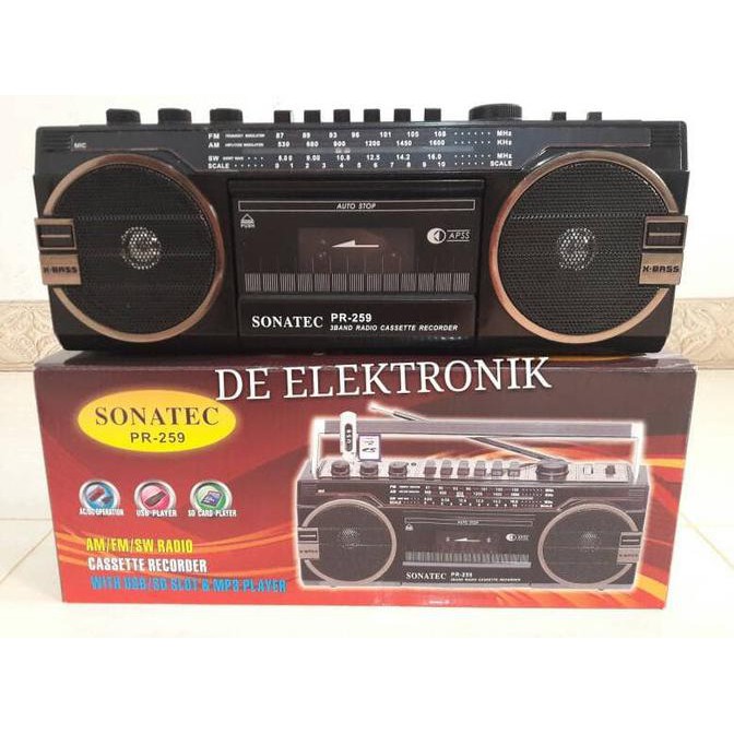 TAPE KASET PITA SONATEC PR-259 USB SD RADIO BARU