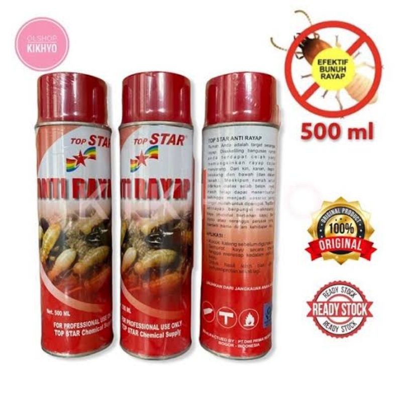DD6 Spray ANTI RAYAP Obat Rayap u/ bahan kayu tahan lama | Racun Hama Serangan Rayap | TOP STAR 500ml