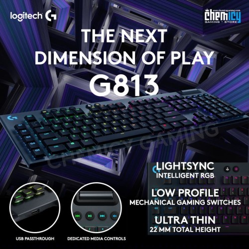 Logitech G813 LIGHTSYNC RGB Mechanical Gaming Keyboard G 813 Original Garansi Resmi