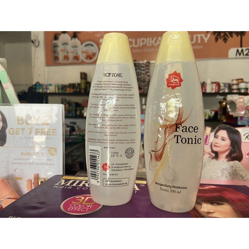e.x [ new size 200 ml ] - viva face tonic original new ZT tutup kuning -- face toniv viva original