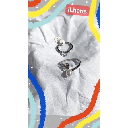 Cincin wanita cincin cantik Aksesoris Cincin besi putih Asli Ternate