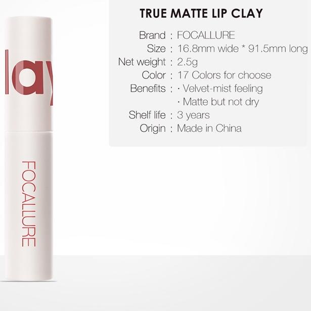 ✰ Focallure True Matte Lip Clay Focallure Lipcream Focallure Lipstik Focallure Lipstick Focallure Li