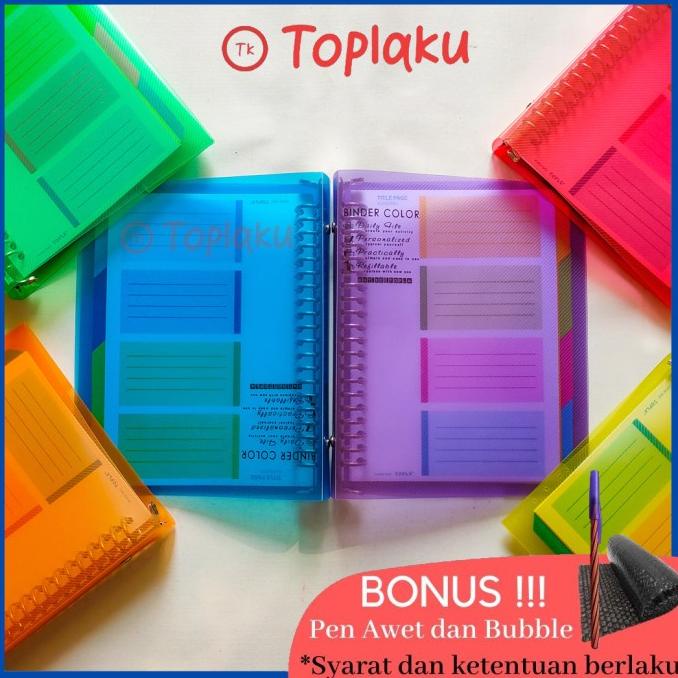 

Binder Notebook A5 Polos 20 Ring Anti Air Transparan Buku Kuliah Lucu