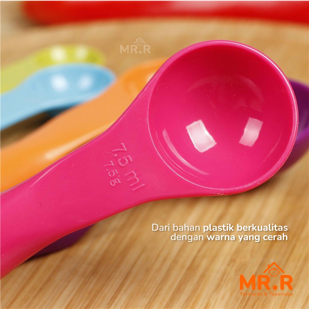 Sendok Takar Set 5 in 1 Takaran Plastik Warna Serbaguna Bumbu Dapur Measuring Gram Spoon Baking