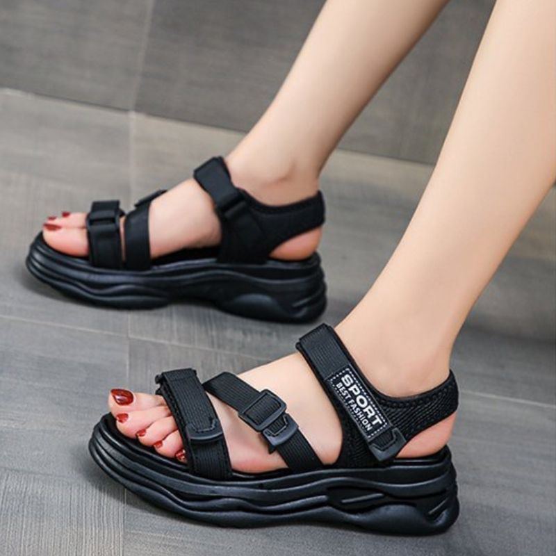 8099 Wedges Sandal Tali Wanita Import Korea Sandal Cewek Terbaru Gunung