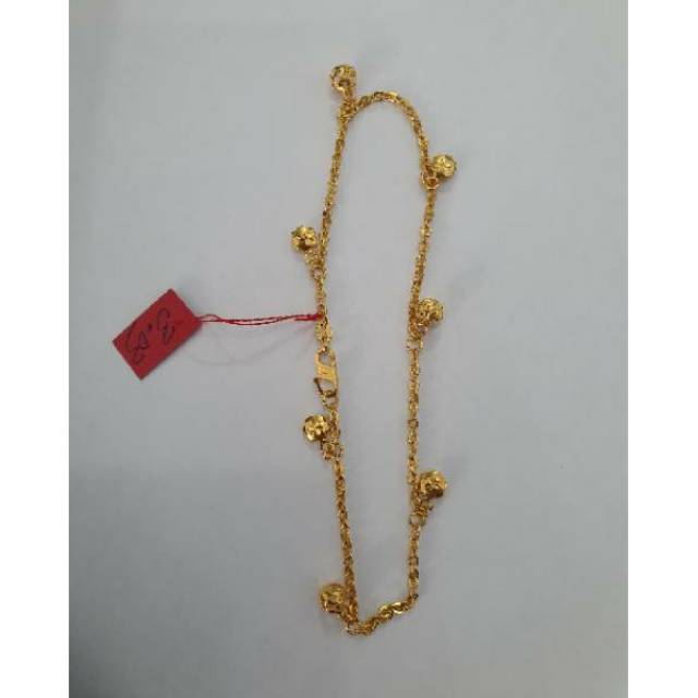 Gelang kaki emas asli kadar 700 model fancy