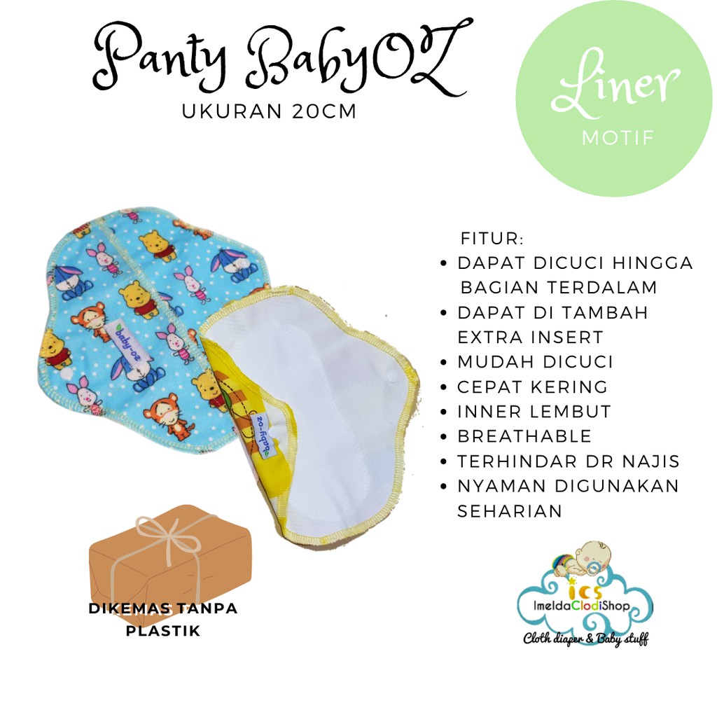 Panty liner cuci ulang Baby oz pembalut kain Babyoz menstrual Pad menspad sabun Lerak ningrat