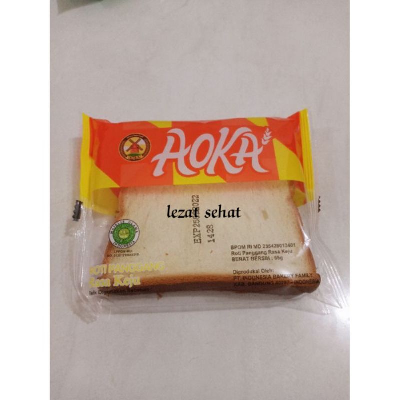 Lezatsehat - Aoka Roti Panggang Lembut 1 Dus isi 60pcs-Keju