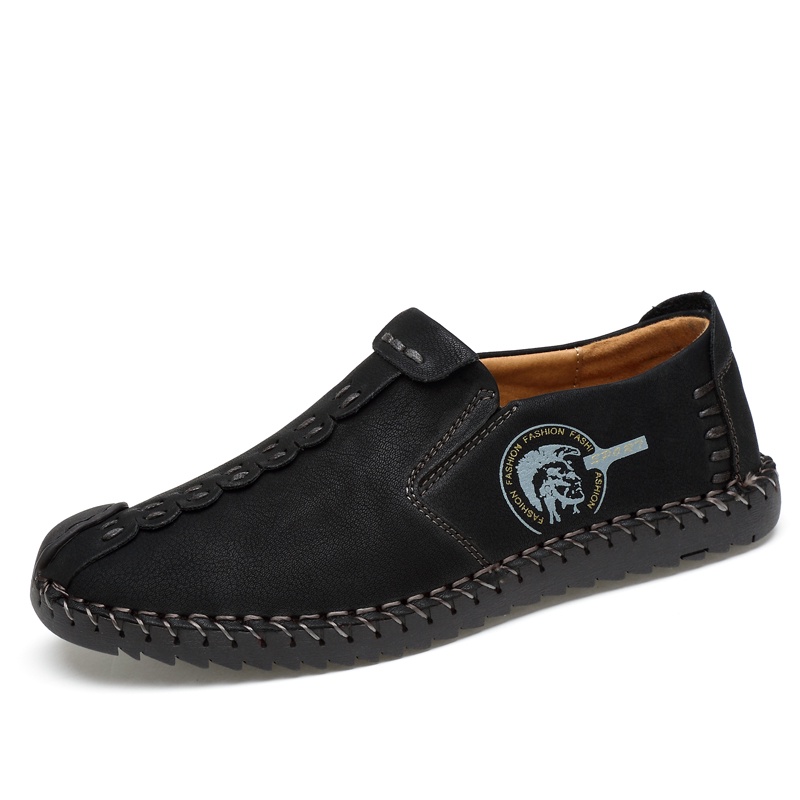 100% KULIT ASLI Import Sepatu Sneaker Pria Import Loafer Slip On Kulit Sapi Kasual Sepatu Tanpa Tali Sepatu Santai  010