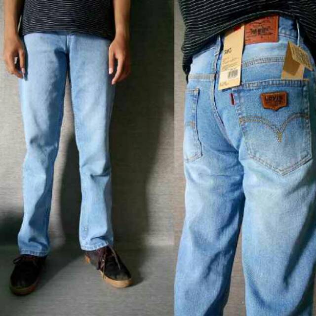 Celana jeans pria levis biru muda