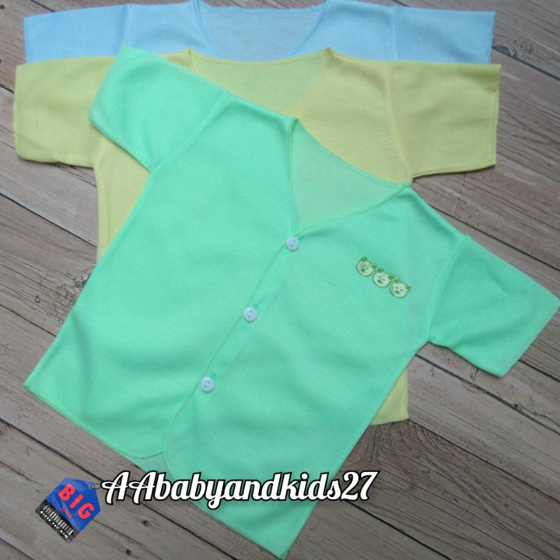 DOLPHIN 3PC Baju Bayi Pendek Newborn Warna SNI Lembut Berkualitas