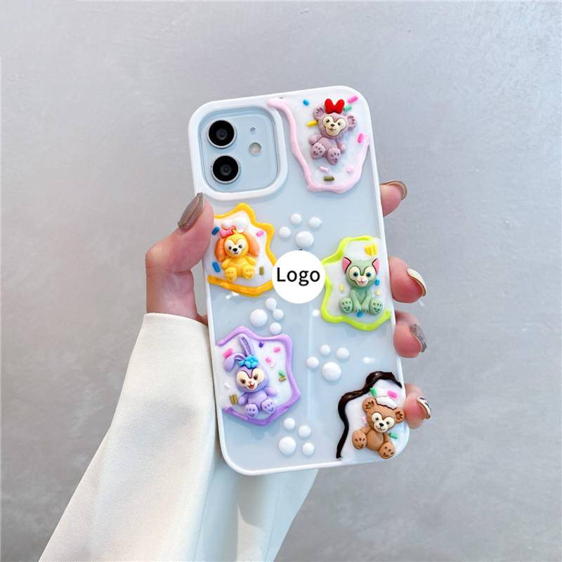 Soft Case Silikon Motif Kartun Hewan Untuk iPhone 13 12 11 Pro MAX Mini X XS MAX XR SE 2022 2020 7 8 Plus