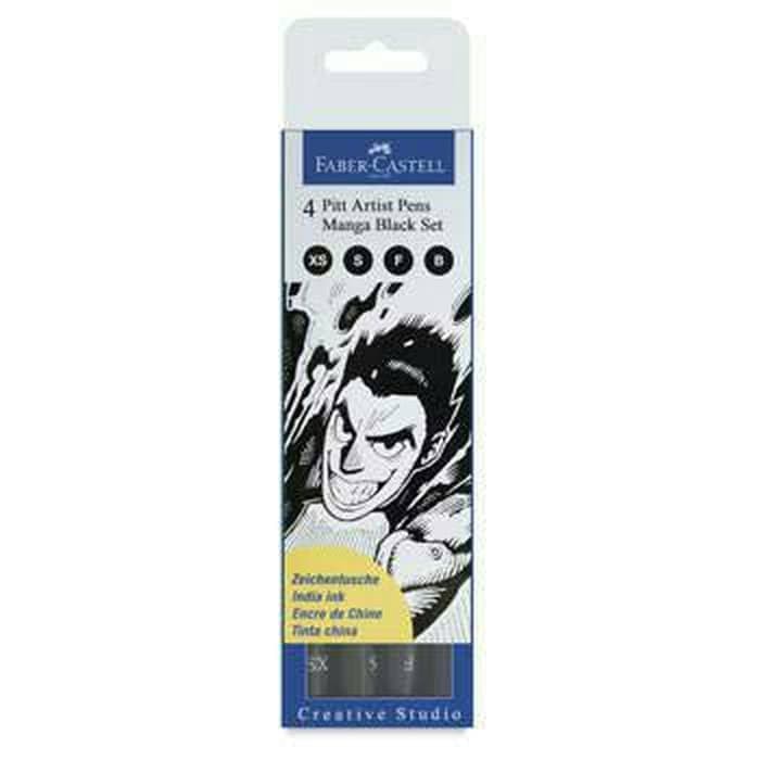

FaberCastell 4 Pitt Artist Pens Manga Black Set
