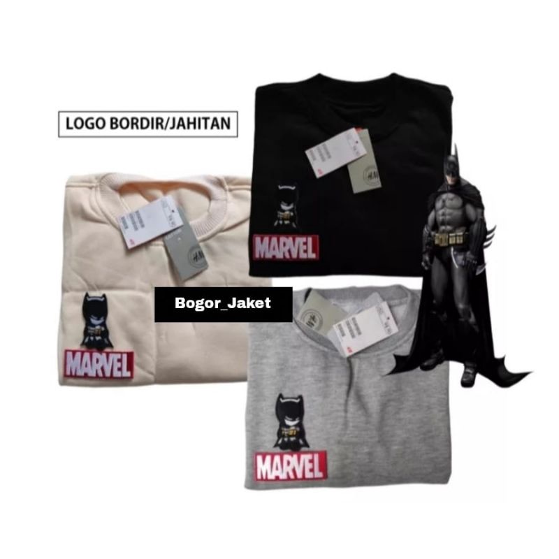 Crewneck Avengers Motif Batman / Sweater Crewneck Marvel / Crewneck Marvel Avengers Bordir Pria & Wa