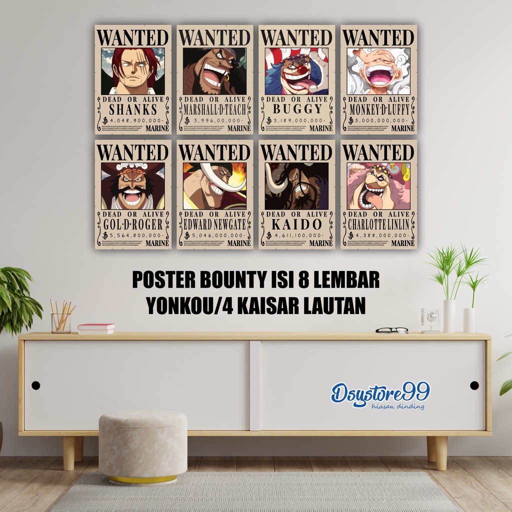 Poster Bounty One Piece Update Wanokuni A4 16 Pilihan Kru Isi 10pcs