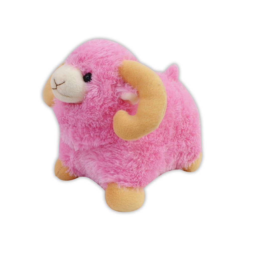 Boneka domba tanduk cream bulu panjang bahan premium-istana boneka