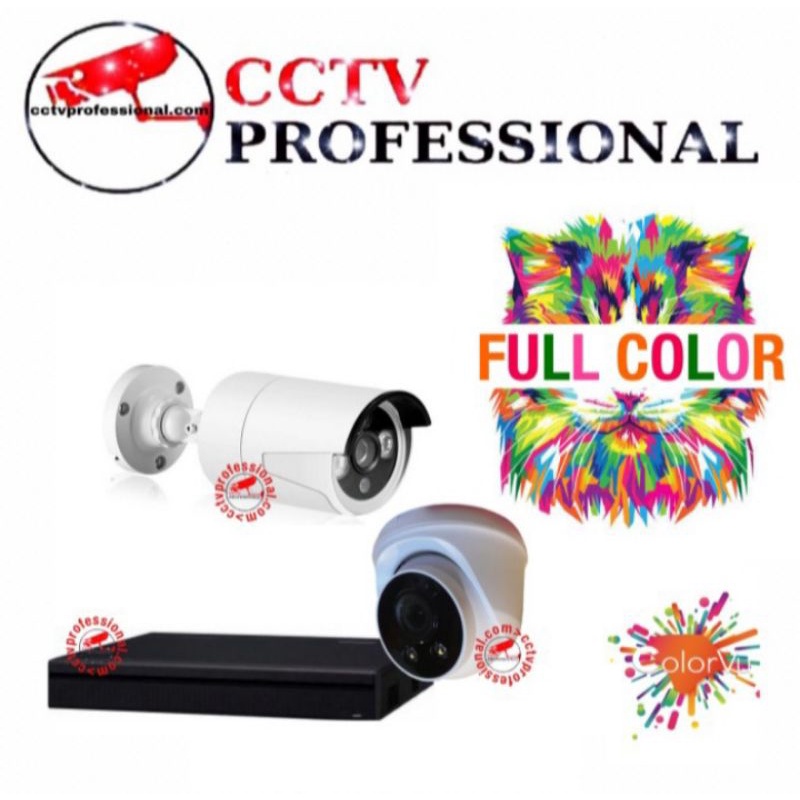 paket cctv full color 3 kamera selalu berwarna 24 jam lengkap