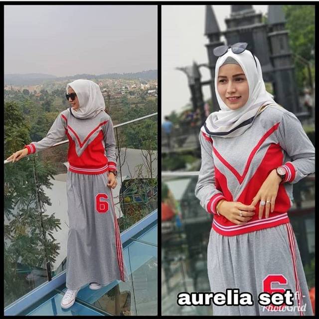 Aurelia set/stelan rok/gamis dres/fashion muslim/berkuaalitas/terlaris/termurah