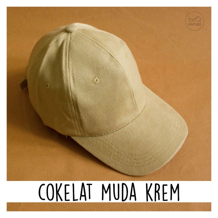 topi polos Cap Coklat Muda Krem Dewasa Polos Pria Wanita Casual - Cokelat Muda M1P4 BEST SELLER topi