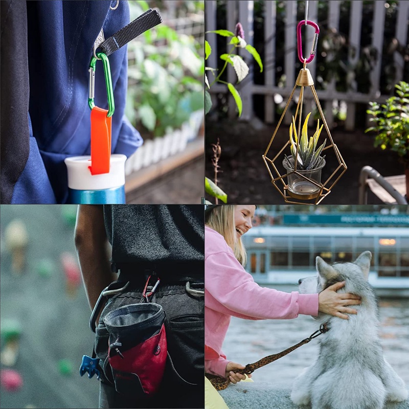 Klip Gantungan Kunci Carabiner Bentuk D Bahan Aluminum Alloy Untuk Camping Hiking Traveling