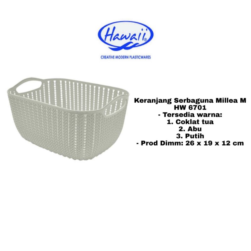 Keranjang serbaguna plastik/ Milea L HW 6701 basket Hawaii