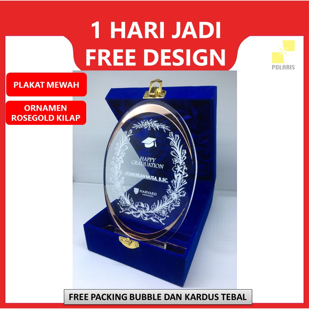 20x15CM PLAKAT AKRILIK MEWAH EDITION+ BOX MURAH - CUSTOM PLAKAT PIALA AKRILIK GOLD TROPHY VANDEL ACRYLIC - PLAKAT WISUDA KADO ANNIVERSARY PIALA PENGHARGAAN