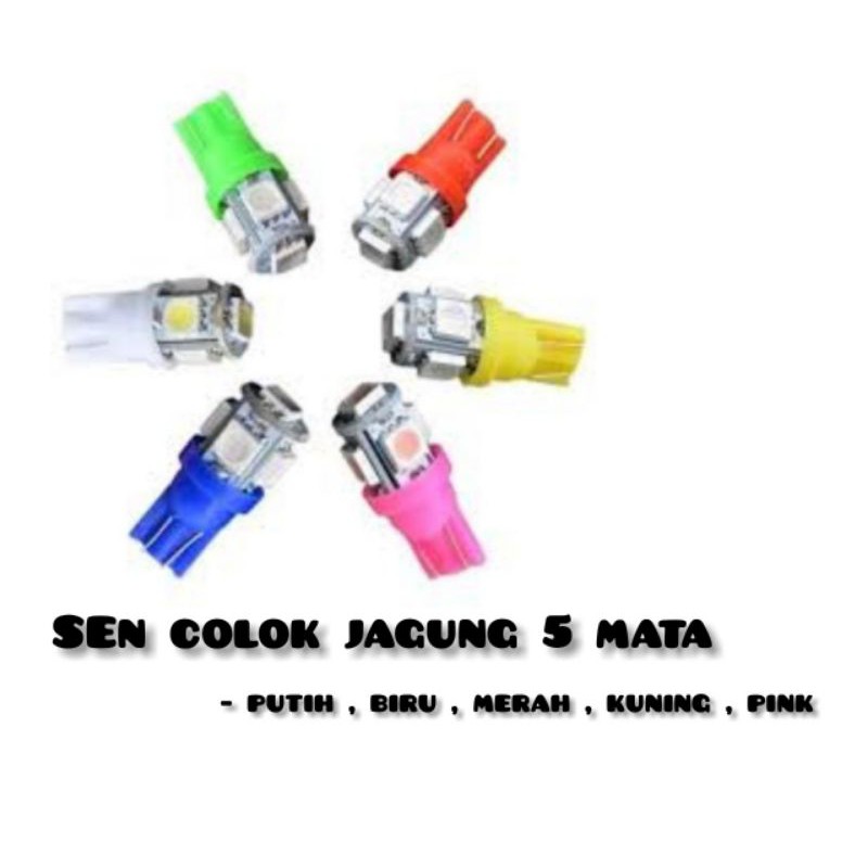 sen colok 5 mata led import  sepasang