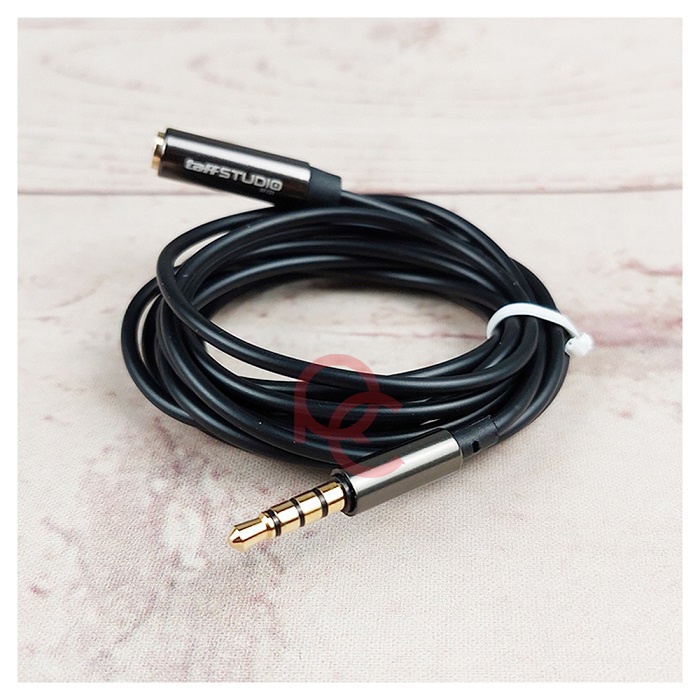 Kabel Aux Audio Extension 3.5mm Male to Female 2M - AV121 / Kabel Jack Extension 200CM Gold Plated / Kabel Pengubung Penyambung Jack Audio 3.5mm - Black