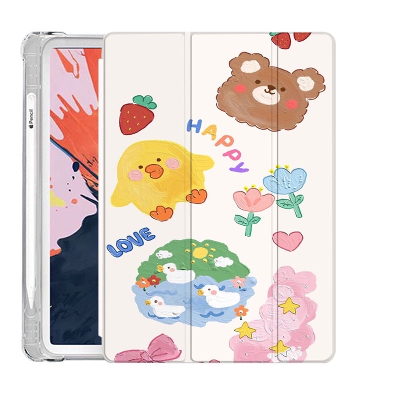 TEDDY BEAR CASE IPAD AIR 1 2 3 4 5 IPAD PRO 11 PRO 10.5 CASE IPAD 5 6 7 8 9 10.2 CHERRY CASE IPAD FL