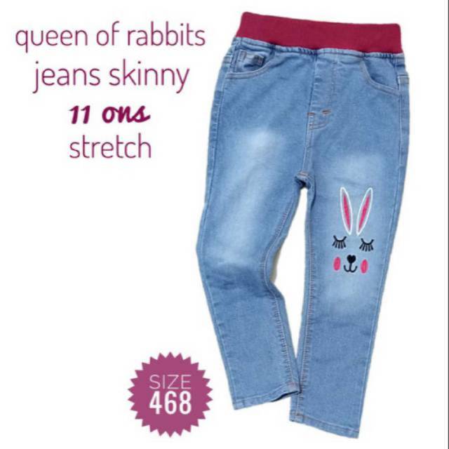  Celana  jeans  anak  perempuan  skinny rabbits size 4 6 8  