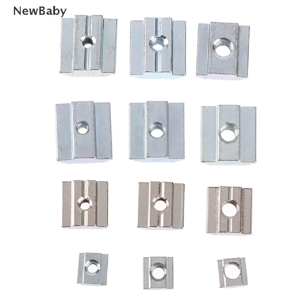 10pcs T Sliding Hammer Nut Block Bentuk Persegi M4 / M5 / M6 Nut 20 / 30 / 40 / 45