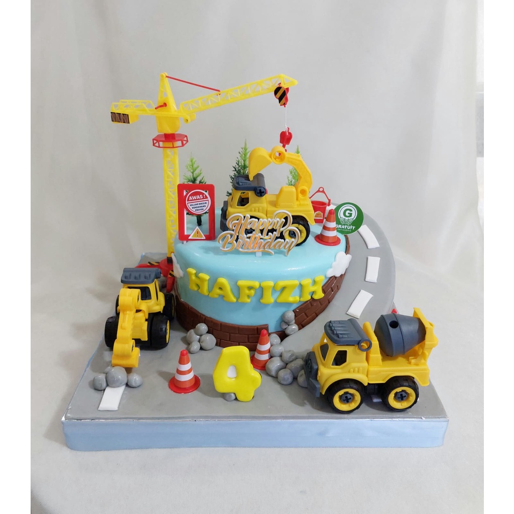 

EXCAVATOR TRUCK BIRTHDAY CAKE UK 20CM / KUE ULANG TAHUN CUSTOME