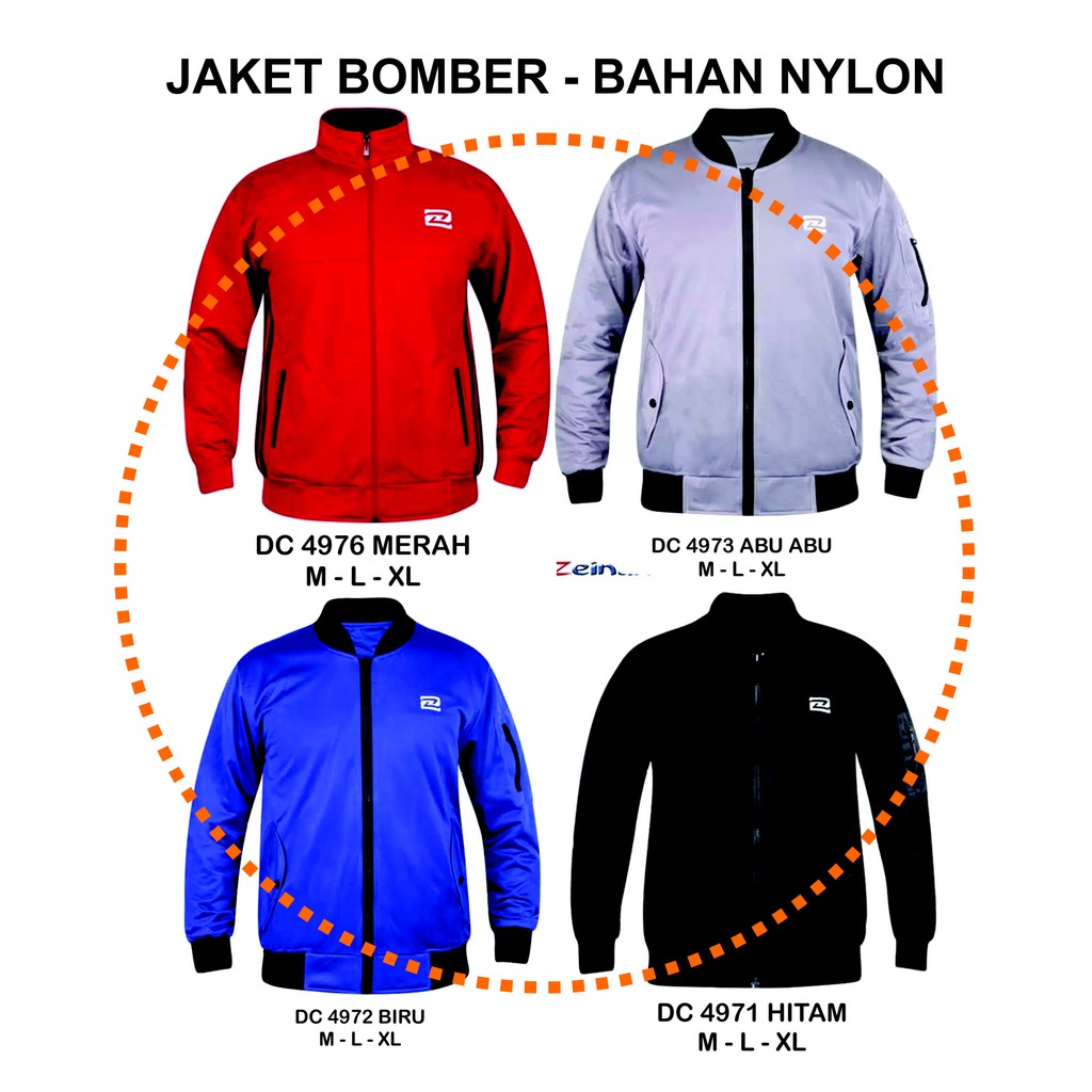 JAKET PRIA - JAKET BOMBER - BAHAN NYLON - ZEINTIN - DC 01