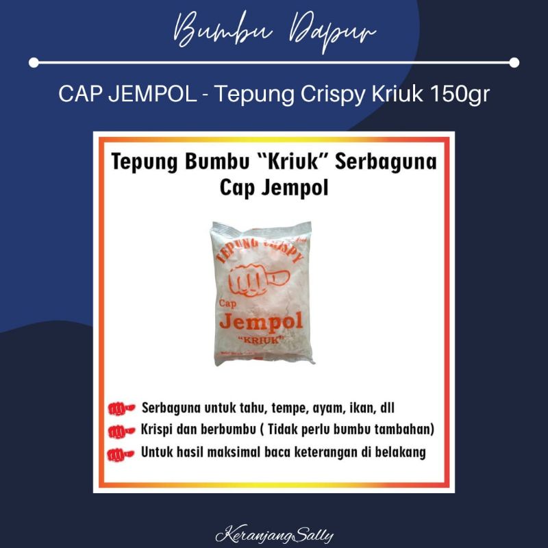 

[10 bks x 150gr] Tepung Bumbu Crispy Kriuk Serbaguna cap JEMPOL rasa ORIGINAL atau PEDAS / Tepung Geprek Crispy| bumbuvian bumbu dapur