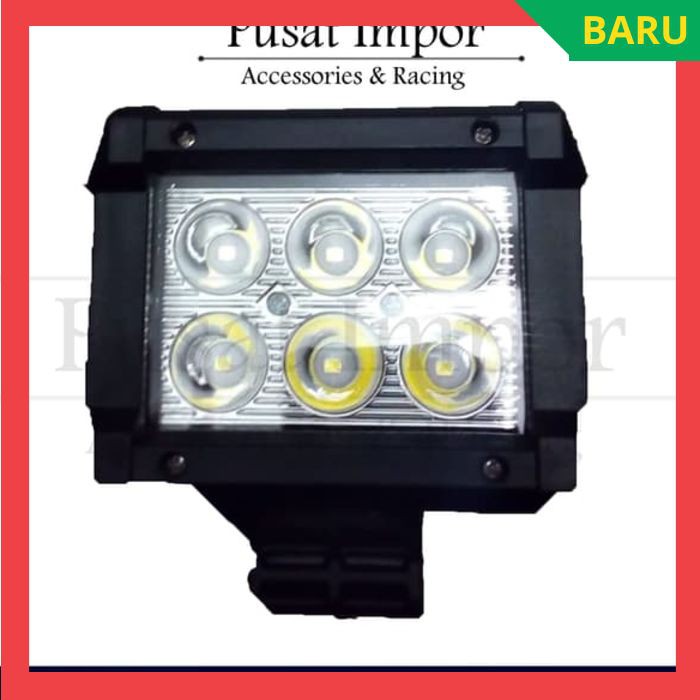 Lampu LED Motor 12 Volt Kotak 6 Mata 18 Watt Lampu Sorot LED Motor Lampu Tembak Motor Lampu LED Cree