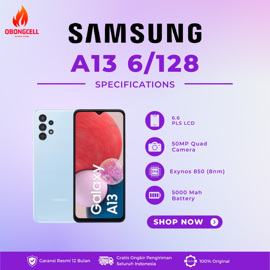 SAMSUNG GALAXY A13 6/128 GB GARANSI RESMI 1 TAHUN